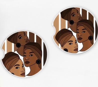 Personalized car coasters women
