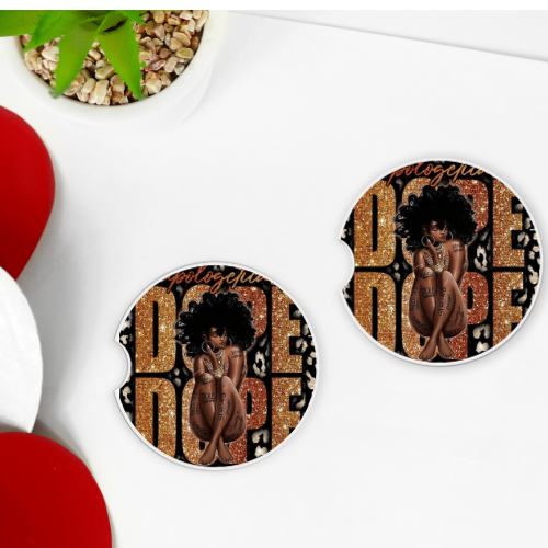 Personalized car coasters dope