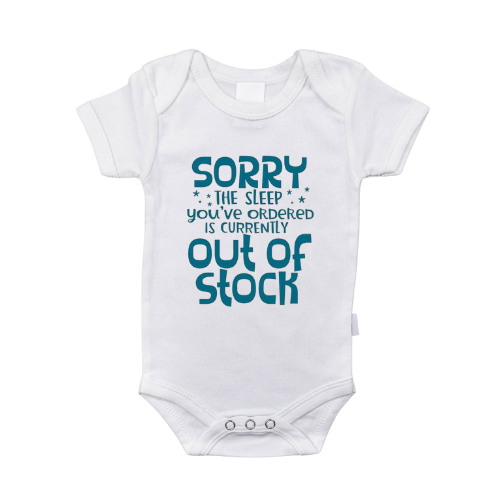 sleep out of stock baby onesie