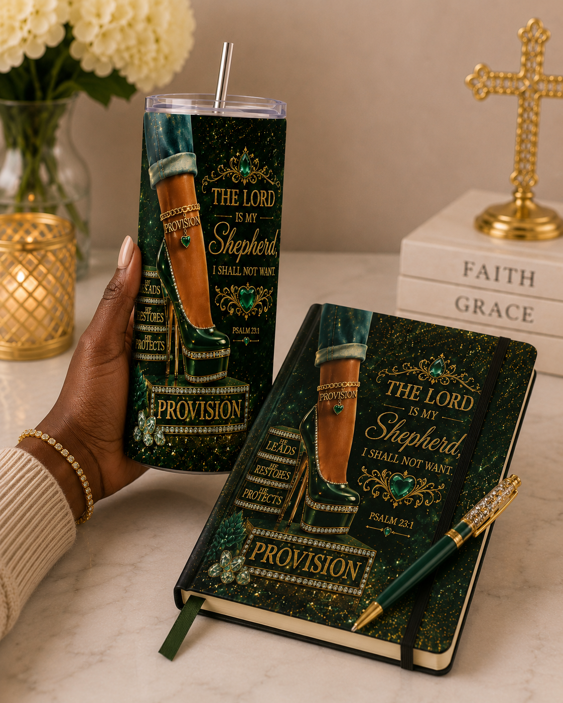 The Lord Is My Shepherd Tumbler, Psalm 23:1 Christian Gift