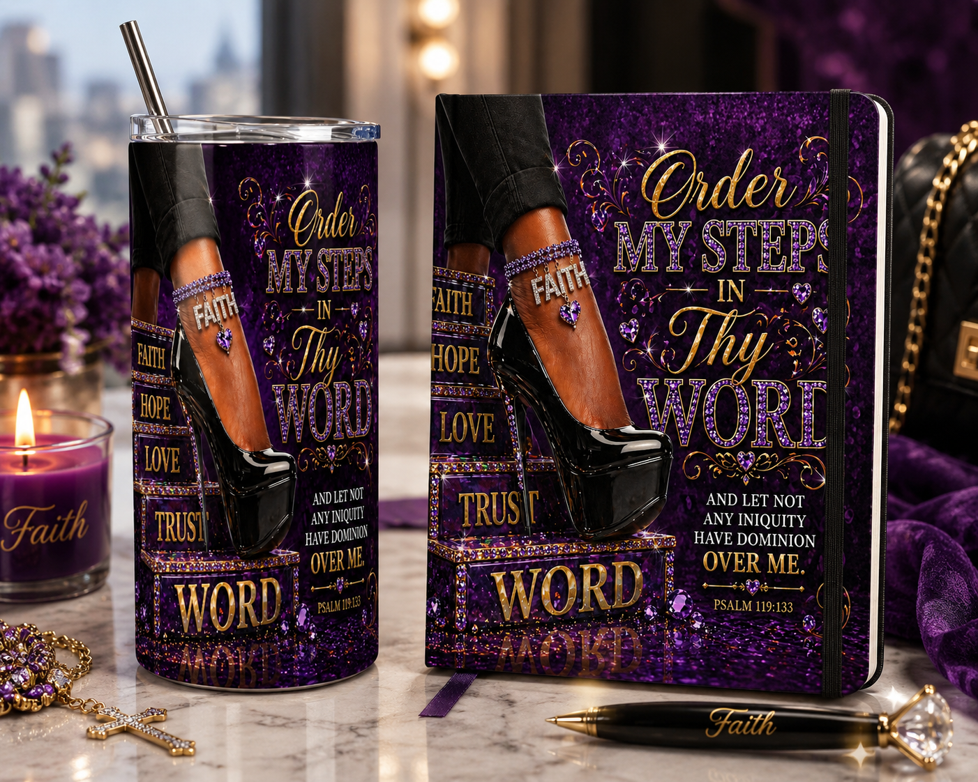 Order My Steps in Thy Words, Christian Tumbler, Psalm 119:133 tumbler