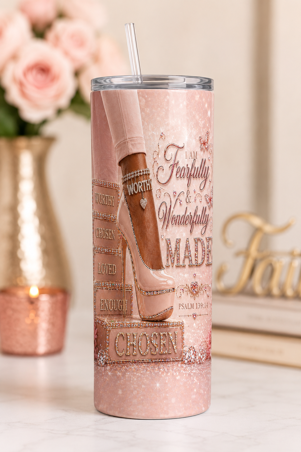 Fearfully and Wonderfully Made Tumbler, Psalm 139:14 Christian Gift