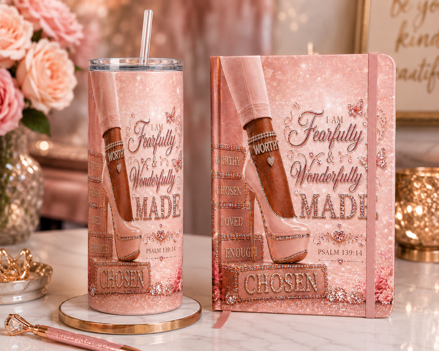 Fearfully and Wonderfully Made Tumbler, Psalm 139:14 Christian Gift