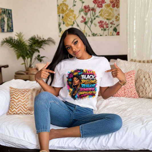 Black Girl Empowerment T-Shirt, Afro Art Graphic Tee, Inspirational Black Woman Shirt