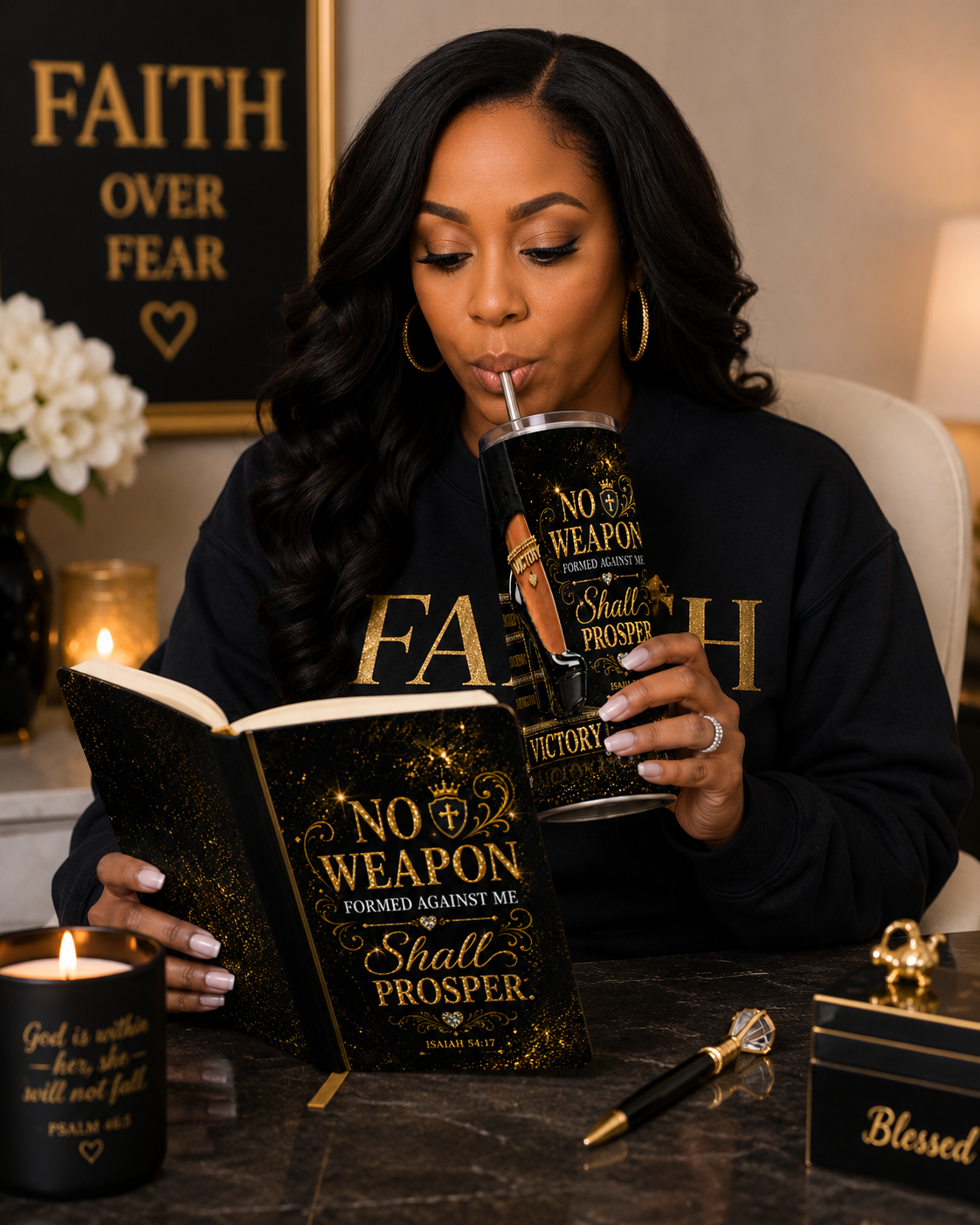 No Weapon Formed Against Me Tumbler, Isaiah 54:17 Christian Gift