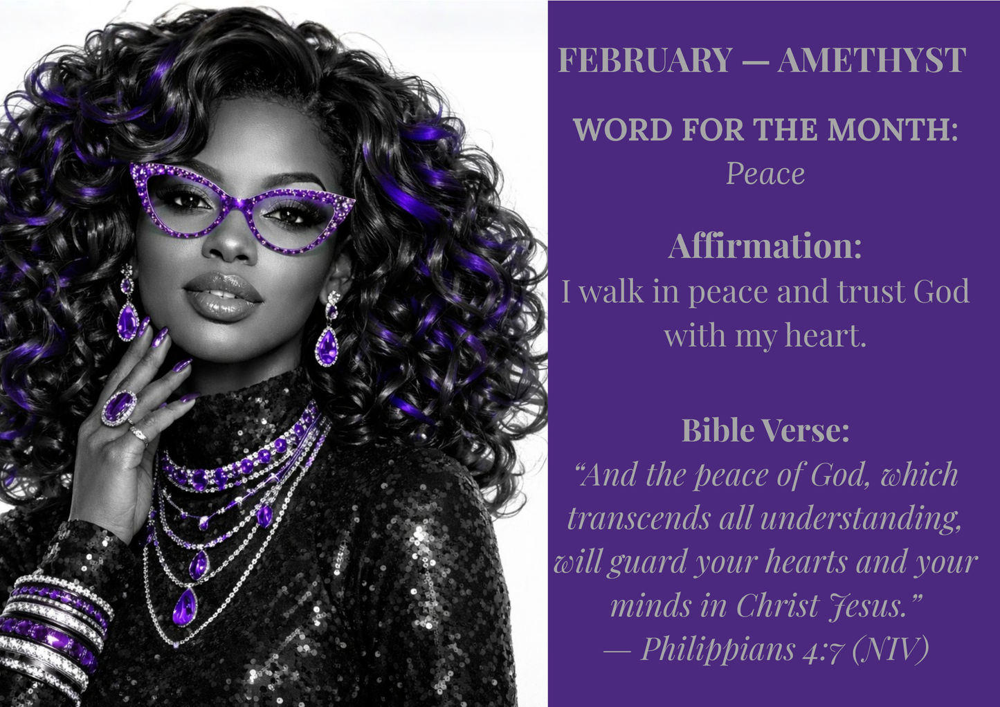 2026 Birthstone Calendar Wall Calendar Christian Affirmations Monthly Inspiration